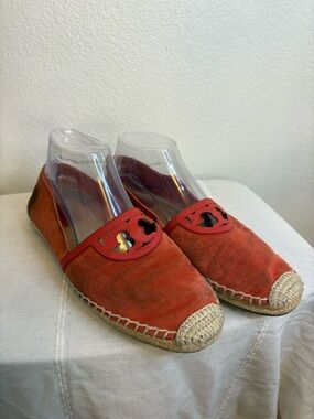 TORY BURCH LONNIE LOGO ESPADRILLES, SIZE 9